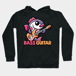 Bass Guitar Cute Fish Guitar Pun Cartoon Hoodie